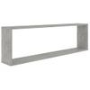 2 Uds Estante Cubo Pared | Estante Flotante | Repisa De Pared Contrachapado Gris Hormigón 100x15x30cm Cfw759198