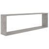 4 Uds Estante Cubo Pared | Estante Flotante | Repisa De Pared Contrachapado Gris Hormigón 100x15x30cm Cfw759201