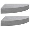 Pack 2 Uds Estante De Esquina De Pared | Estante Flotante | Repisa De Pared Mdf Gris Hormigón 35x35x3,8cm Cfw759251