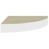 Pack 4 Uds Estante De Esquina De Pared | Estante Flotante | Repisa De Pared Mdf Roble/blanco 35x35x3,8 Cm Cfw759253