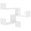 Pack 2 Uds Estante De Esquina Pared | Estante Flotante | Repisa De Pared Madera Blanco Brillo 40x40x50 Cm Cfw759262