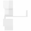 Pack 2 Uds Estante De Esquina Pared | Estante Flotante | Repisa De Pared Madera Blanco Brillo 40x40x50 Cm Cfw759262