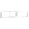 Pack 2 Uds Estante De Pared | Estante Flotante | Repisa De Pared Contrachapado Blanco Brillo 80x15x26,5cm Cfw759265