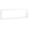 Pack 2 Uds Estante De Pared | Estante Flotante | Repisa De Pared Contrachapado Blanco Brillo 80x15x26,5cm Cfw759265