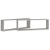 Pack 2 Uds Estante De Pared | Estante Flotante | Repisa De Pared Contrachapado Gris Hormigón 80x15x26,5cm Cfw759268