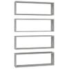 Pack 4 Uds Estante De Pared | Estante Flotante | Repisa De Pared Contrachapado Gris Hormigón 80x15x26,5cm Cfw759275