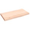 Estante De Pared | Estante Flotante | Repisa De Pared Madera Maciza De Roble Sin Tratar 40x20x2 Cm Cfw759378