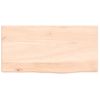 Estante De Pared | Estante Flotante | Repisa De Pared Madera Maciza De Roble Sin Tratar 40x20x2 Cm Cfw759378