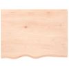 Estante De Pared | Estante Flotante | Repisa De Pared Madera Maciza De Roble Sin Tratar 80x60x2 Cm Cfw759404