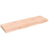 Estante De Pared | Estante Flotante | Repisa De Pared Madera Maciza Roble Sin Tratar 100x30x(2-6) Cm Cfw759407