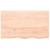 Estante De Pared | Estante Flotante | Repisa De Pared Madera Maciza Roble Sin Tratar 100x60x(2-4) Cm Cfw759412