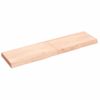 Estante De Pared | Estante Flotante | Repisa De Pared Madera Maciza Roble Sin Tratar 120x30x(2-6) Cm Cfw759415