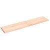 Estante De Pared | Estante Flotante | Repisa De Pared Madera Maciza Roble Sin Tratar 140x30x(2-4) Cm Cfw759422