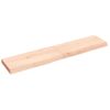 Estante De Pared | Estante Flotante | Repisa De Pared Madera Maciza Roble Sin Tratar 140x30x(2-6) Cm Cfw759423