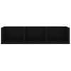 Estante De Pared | Estante Flotante | Repisa De Pared Para Cd Madera Contrachapada Negro 75x18x18cm Cfw759542