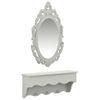 Estante De Pared | Estante Flotante | Repisa De Pared Para Llaves Joyas Con Espejo Y Ganchos Gris Cfw759543