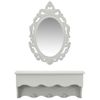 Estante De Pared | Estante Flotante | Repisa De Pared Para Llaves Joyas Con Espejo Y Ganchos Gris Cfw759543