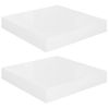 Pack 2 Uds Estante De Pared | Estante Flotante | Repisa De Pared Mdf Blanco Brillo 23x23,5x3,8cm Cfw759650