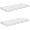 Pack 2 Uds Estante De Pared | Estante Flotante | Repisa De Pared Mdf Blanco Brillo 60x23,5x3,8cm Cfw759655