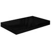 Pack 2 Uds Estante De Pared | Estante Flotante | Repisa De Pared Mdf Negro Brillo 40x23x3,8 Cm Cfw759663