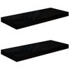 Pack 2 Uds Estante De Pared | Estante Flotante | Repisa De Pared Mdf Negro Brillo 60x23,5x3,8 Cm Cfw759665