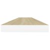 Estante De Pared | Estante Flotante | Repisa De Pared Mdf Roble Y Blanco 120x23,5x3,8 Cm Cfw759745