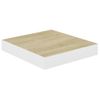 Estante De Pared | Estante Flotante | Repisa De Pared Mdf Roble Y Blanco 23x23,5x3,8 Cm Cfw759746