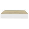 Estante De Pared | Estante Flotante | Repisa De Pared Mdf Roble Y Blanco 23x23,5x3,8 Cm Cfw759746