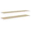 Pack 2 Uds Estante De Pared | Estante Flotante | Repisa De Pared Blanco Y Roble Mdf 90x23,5x3,8 Cm Cfw759758