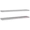 Pack 2 Uds Estante De Pared | Estante Flotante | Repisa De Pared Mdf Gris Hormigón 120x23,5x3,8 Cm Cfw759761