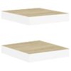 Pack 2 Uds Estante De Pared | Estante Flotante | Repisa De Pared Mdf Roble Y Blanco 23x23,5x3,8 Cm Cfw759766