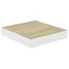 Pack 2 Uds Estante De Pared | Estante Flotante | Repisa De Pared Mdf Roble Y Blanco 23x23,5x3,8 Cm Cfw759766