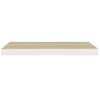 Pack 2 Uds Estante De Pared | Estante Flotante | Repisa De Pared Mdf Roble Y Blanco 60x23,5x3,8 Cm Cfw759768