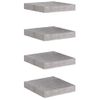 Pack 4 Uds Estante De Pared | Estante Flotante | Repisa De Pared Mdf Gris Hormigón 23x23,5x3,8 Cm Cfw759772