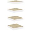 Pack 4 Uds Estante De Pared | Estante Flotante | Repisa De Pared Mdf Roble Y Blanco 23x23,5x3,8 Cm Cfw759774