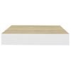 Pack 4 Uds Estante De Pared | Estante Flotante | Repisa De Pared Mdf Roble Y Blanco 23x23,5x3,8 Cm Cfw759774