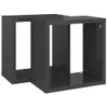 Pack 2 Uds Estantes Cubo De Pared | Estante Flotante | Repisa De Pared Gris Brillo 26x15x26 Cm Cfw761851