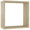 Pack 3 Uds Estantes Cubo De Pared | Estante Flotante | Repisa De Pared Roble Sonoma Cfw761862