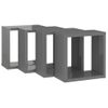 Pack 4 Uds Estantes Cubo De Pared | Estante Flotante | Repisa De Pared Gris Brillo 30x15x30 Cm Cfw761868