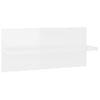 Pack 2 Uds Estantes De Pared | Estante Flotante | Repisa De Pared Blanco Brillo 40x11,5x18 Cm Cfw761906