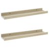 Pack 2 Uds Estantes De Pared | Estante Flotante | Repisa De Pared Blanco Y Roble Sonoma 40x9x3 Cm Cfw761912