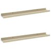 Pack 2 Uds Estantes De Pared | Estante Flotante | Repisa De Pared Blanco Y Roble Sonoma 60x9x3 Cm Cfw761913