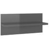 Pack 2 Uds Estantes De Pared | Estante Flotante | Repisa De Pared Gris Brillo 40x11,5x18 Cm Cfw761929