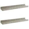 Pack 2 Uds Estantes De Pared | Estante Flotante | Repisa De Pared Gris Hormigón 40x9x3 Cm Cfw761930