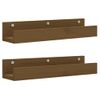 Pack 2 Uds Estantes De Pared | Estante Flotante | Repisa De Pared Madera De Pino Marrón Miel 50x12x9 Cm Cfw761947