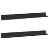 Pack 2 Uds Estantes De Pared | Estante Flotante | Repisa De Pared Madera Maciza De Pino Negro 110x11x9 Cm Cfw761970