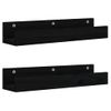 Pack 2 Uds Estantes De Pared | Estante Flotante | Repisa De Pared Madera Maciza De Pino Negro 50x12x9 Cm Cfw761973