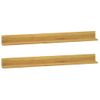 Pack 2 Uds Estantes De Pared | Estante Flotante | Repisa De Pared Madera Maciza De Teca 110x10x10 Cm Cfw761977