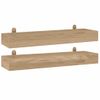 Pack 2 Uds Estantes De Pared | Estante Flotante | Repisa De Pared Madera Maciza De Teca 60x15x4 Cm Cfw761979