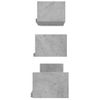 Pack 3 Uds Estantes De Pared | Estante Flotante | Repisa De Pared Madera Contrachapada Gris Hormigón Cfw761996